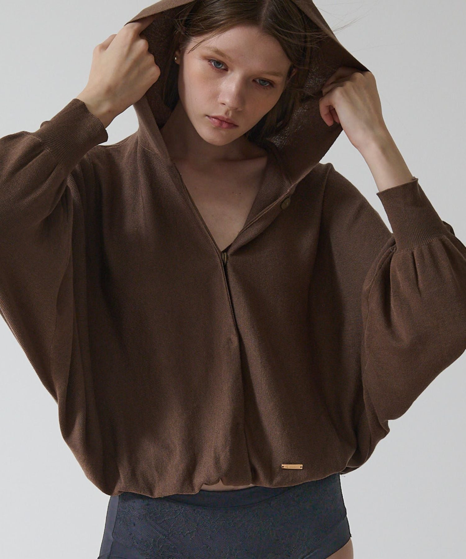 【美STコラボ】シルクプロテイン加工 ドルマンフーディー / F253-KT101